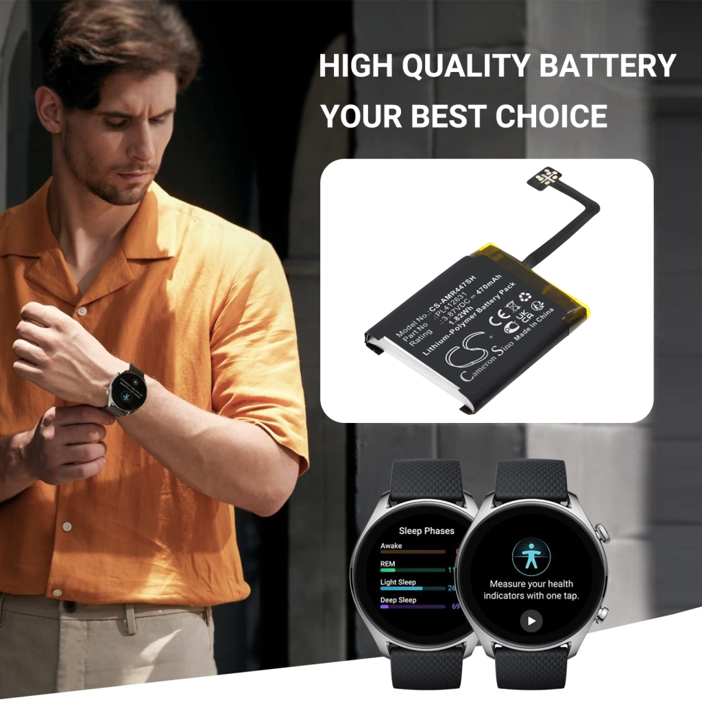 Batterier för smarta klockor Amazfit CS-AMR447SH