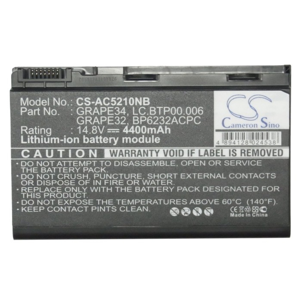 Batterier Ersätter TravelMate 7520G-730G