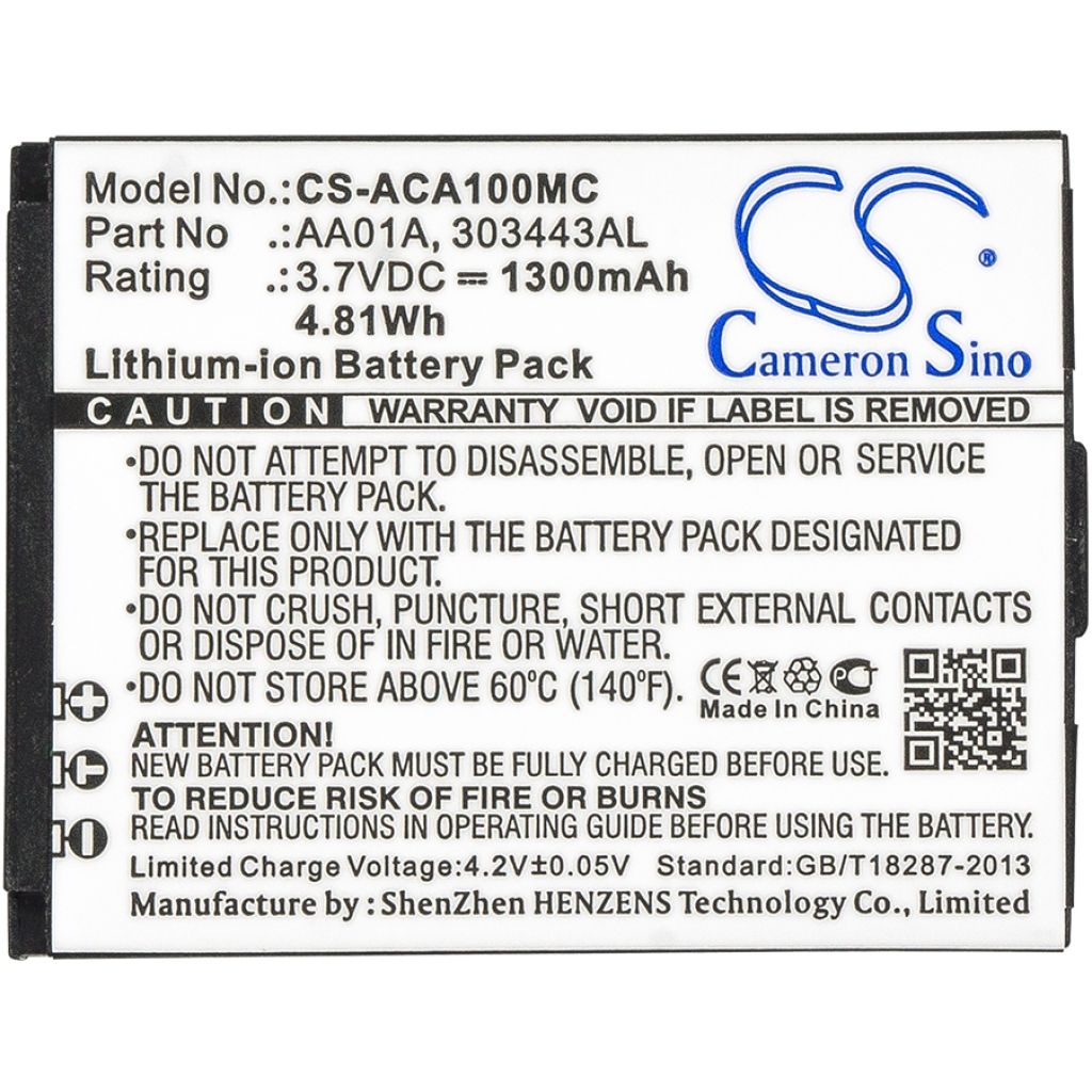 Batterier Ersätter AA01A