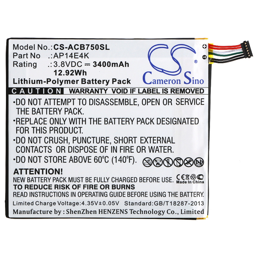 Batterier Ersätter AP14E4K (1ICP4/86/94)