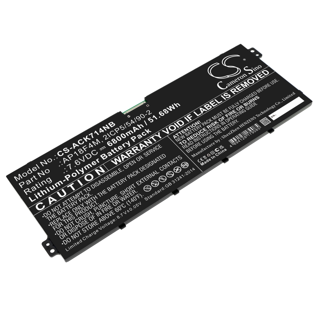 Batterier Ersätter Chromebook 714 CB714-1WT-541J