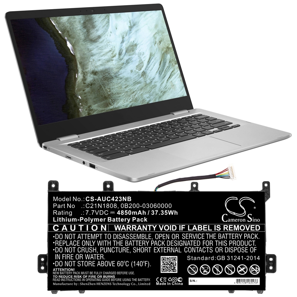 Batterier Ersätter Chromebook C523NA-EJ0054
