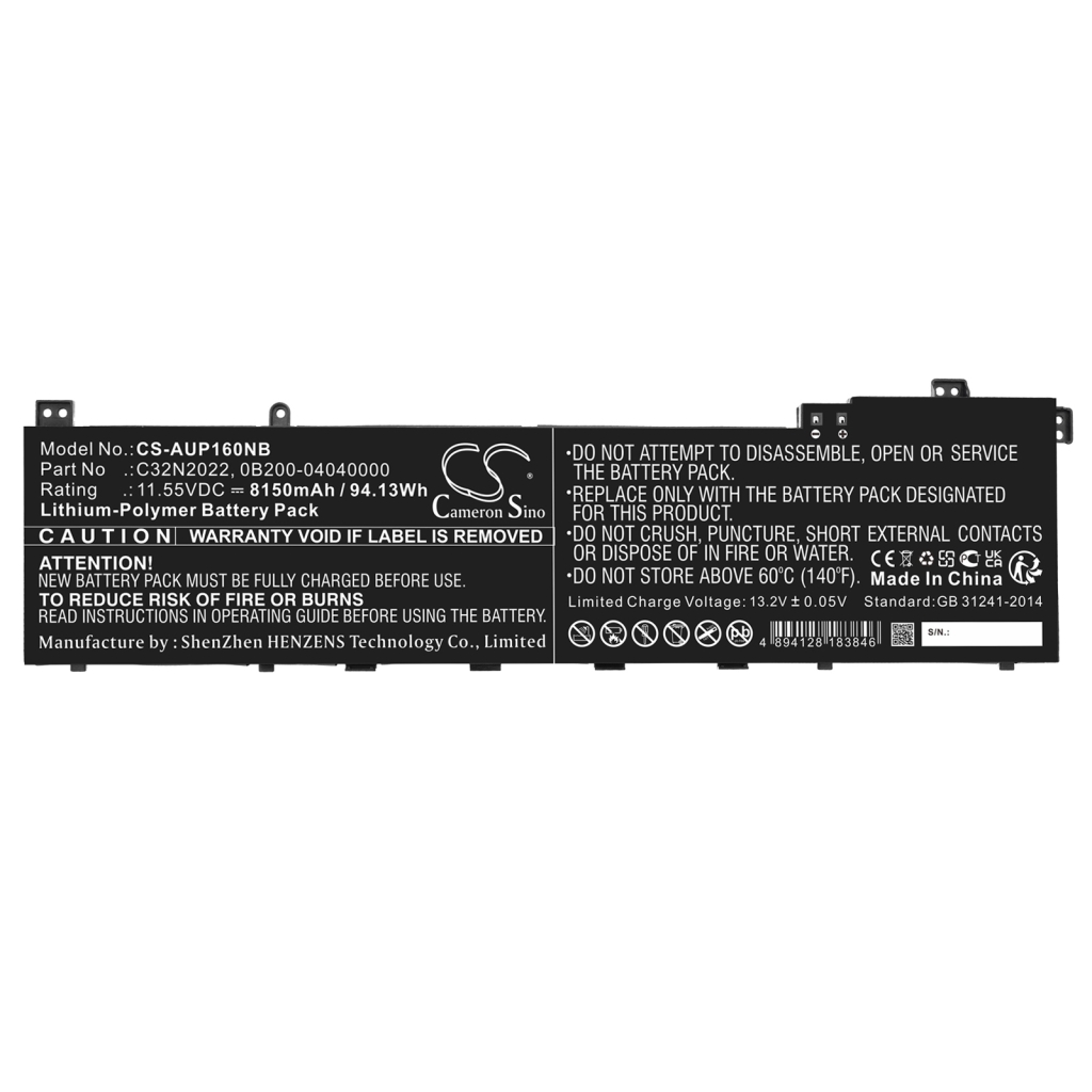 Batterier Ersätter Vivobook Pro 16X OLED M7600QE-DB74