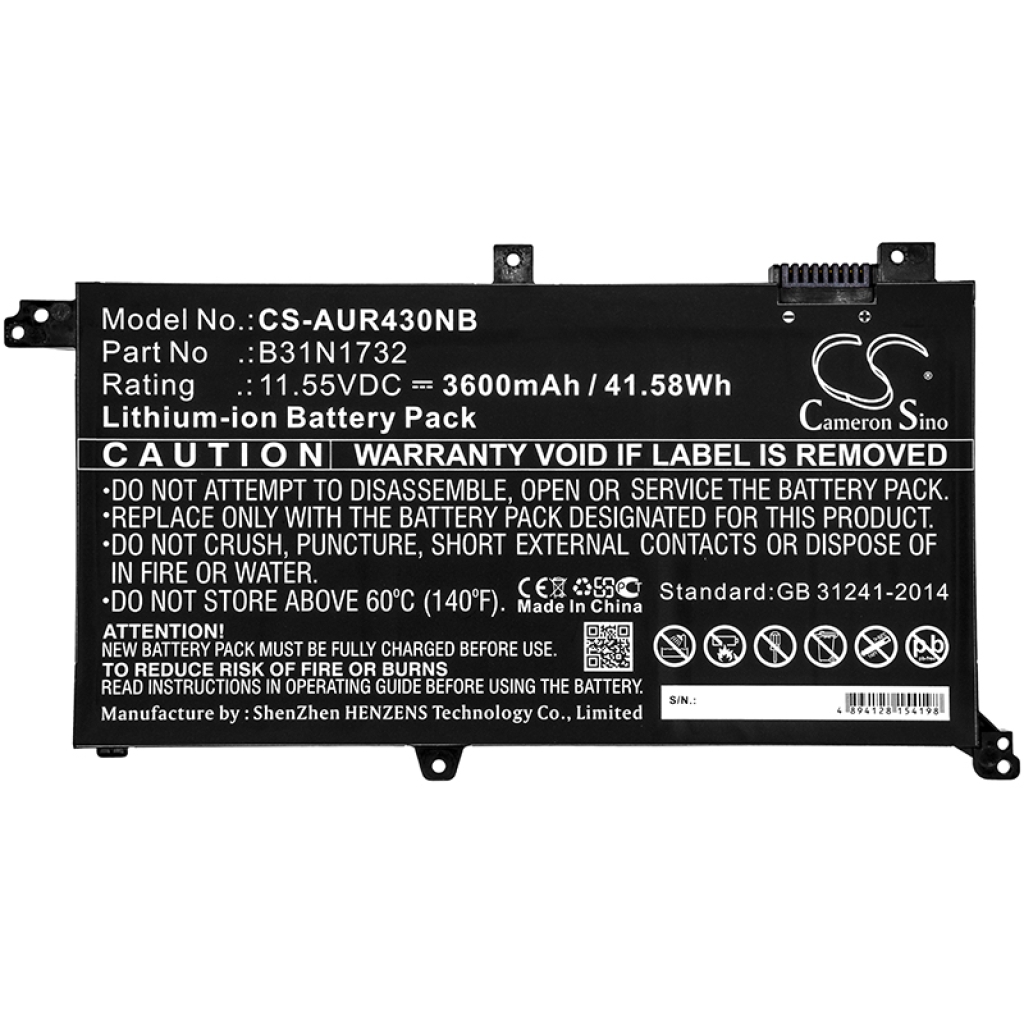 Batterier Ersätter VivoBook S14 S430UF-EB846T