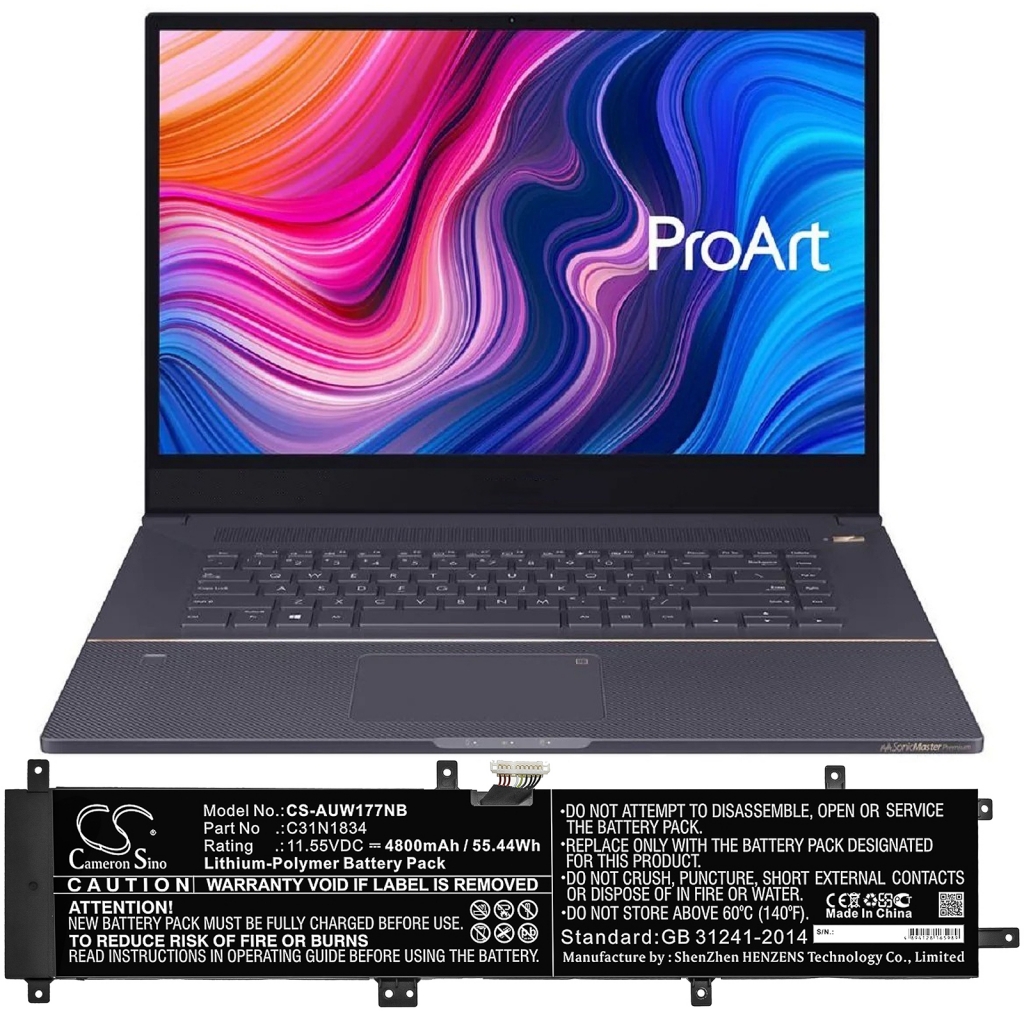 Batterier Ersätter ProArt StudioBook Pro 17 W700G3T