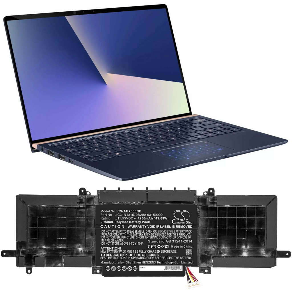 Batterier Ersätter ZenBook UX333FN-A4156T