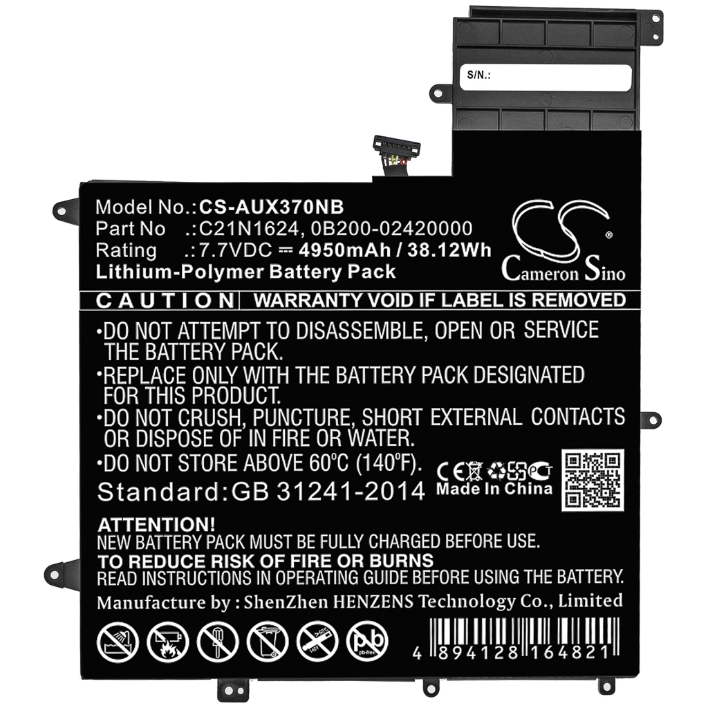 Batterier Ersätter ZenBook Flip S UX370UA-C4061T