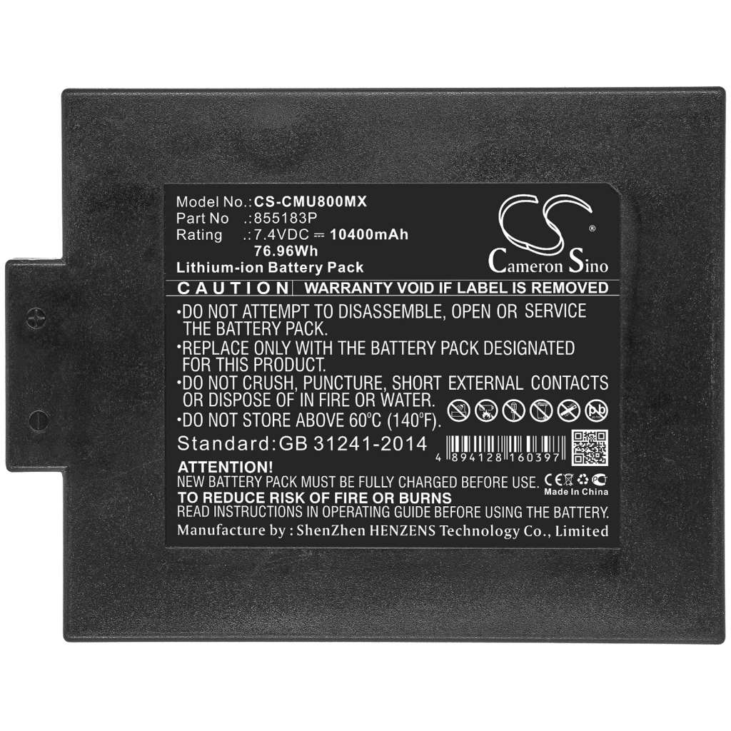 Batterier för medicintekniska produkter Dhrm CS-CMU800MX