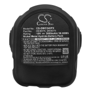 CS-DWC540PX<br />Batterier för  ersätter batteri DE9038