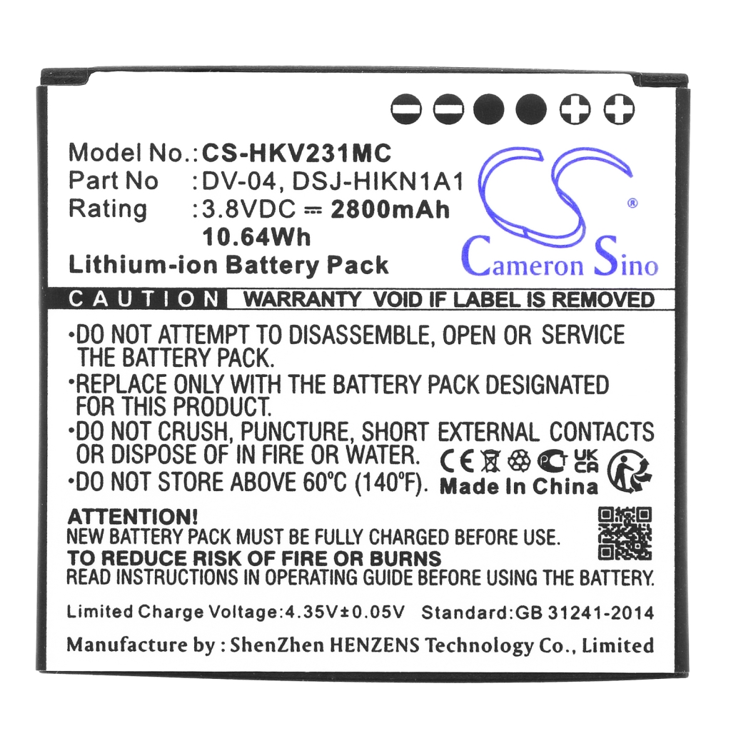 Batterier Ersätter DS-MH1310-N1(B)