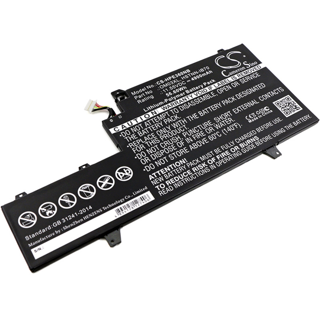 Batterier Ersätter EliteBook x360 1030 G2(PFNHP014)