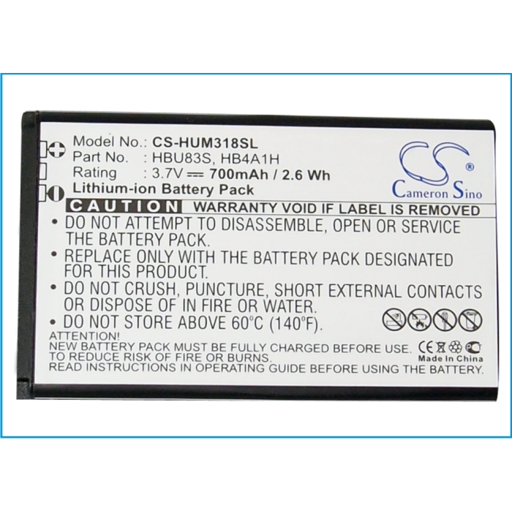 Batterier till mobiltelefoner Plusfon CS-HUM318SL
