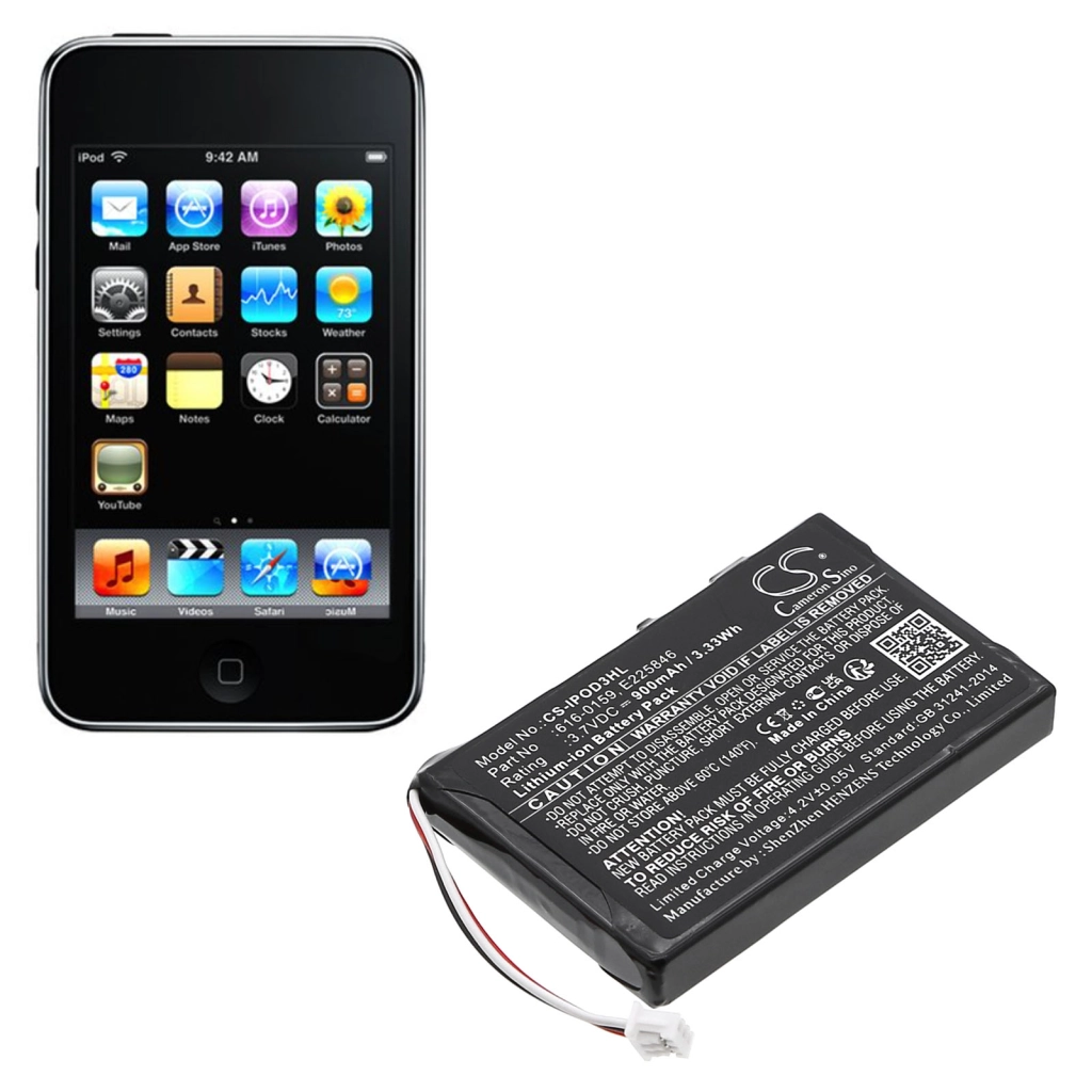 Batterier till MP3-spelare Apple CS-IPOD3HL