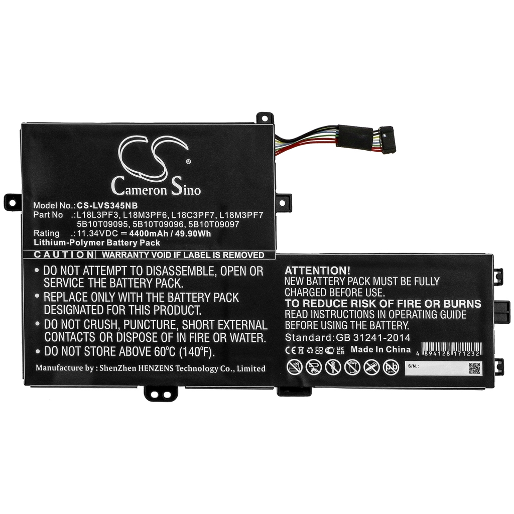 Batterier Ersätter IdeaPad S340-15IIL(81VW002HGE)