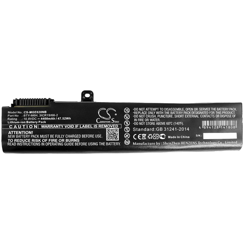 Batterier Ersätter GL62 6QF-626XCN