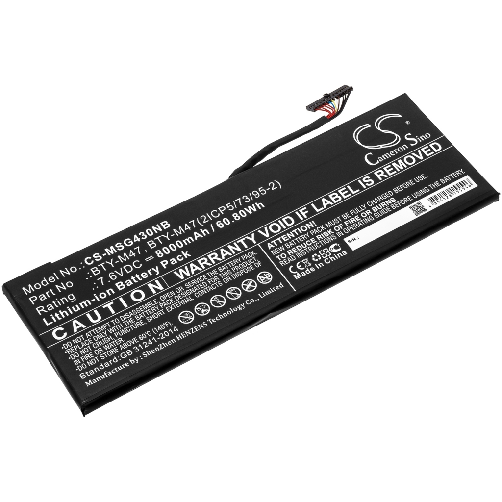 Batterier Ersätter GS43VR-7RE-064