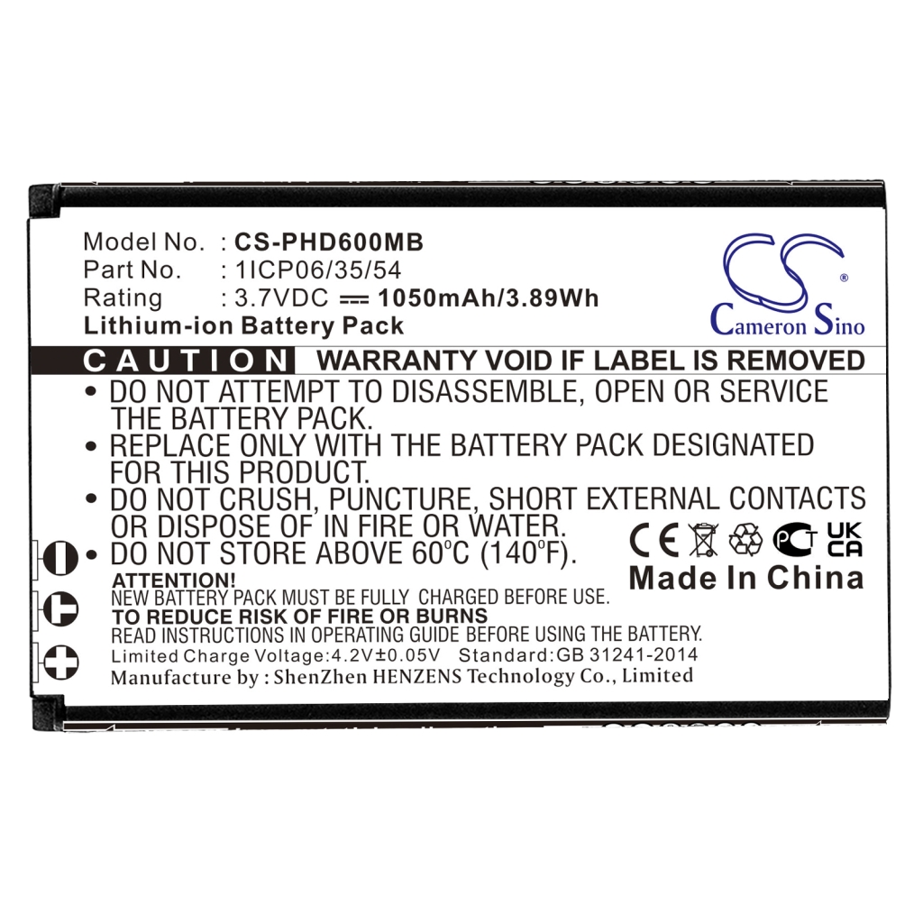 Batterier till babyvakter Philips CS-PHD600MB