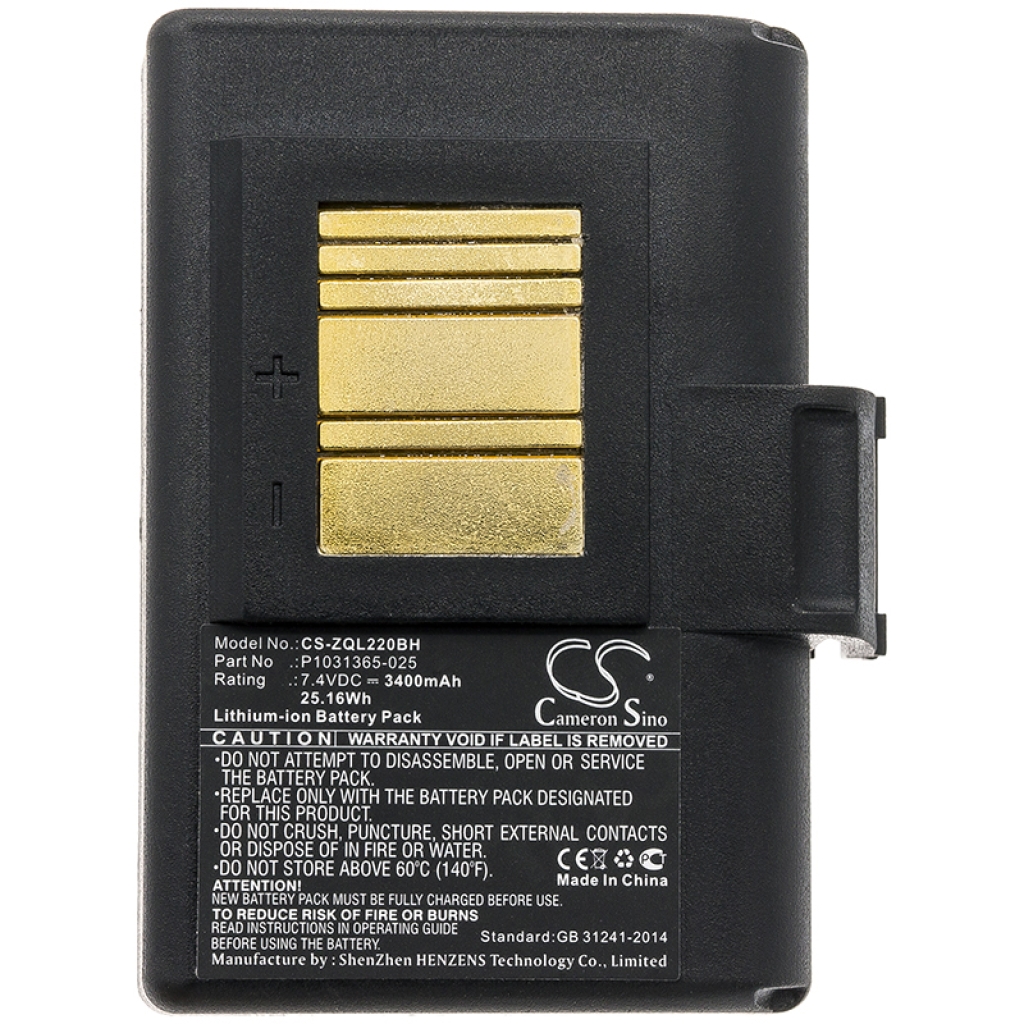 Batterier för skrivare Zebra CS-ZQL220BH