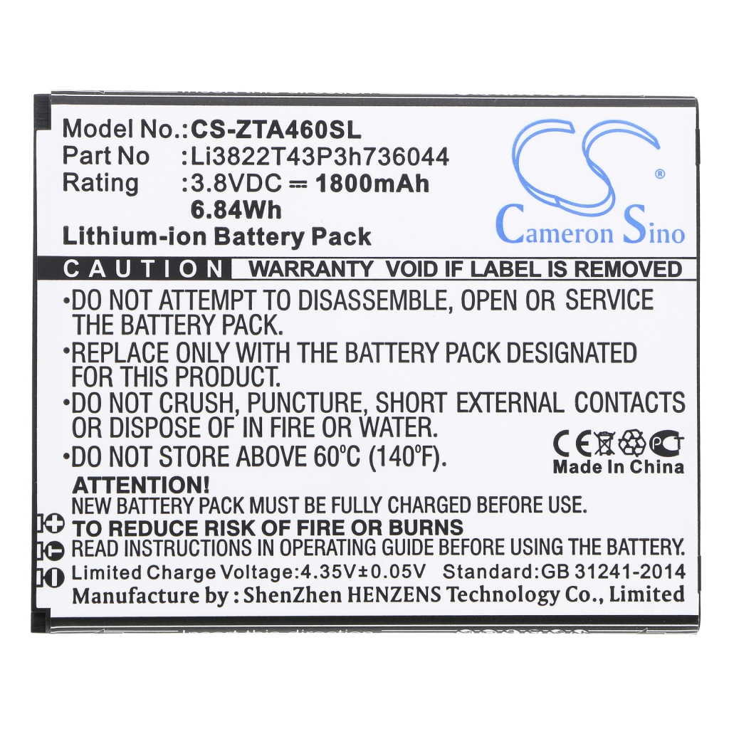Batterier Ersätter Li3822T43P3h736044