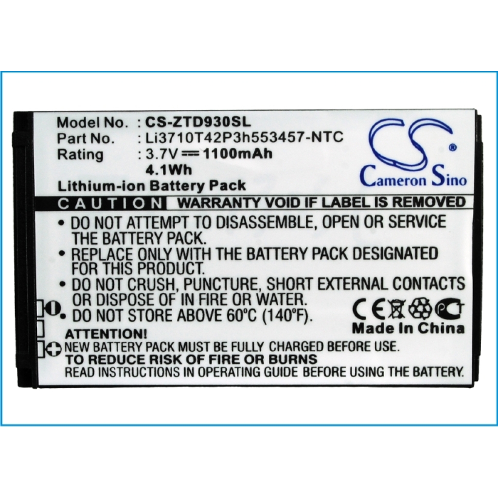 Batterier Ersätter Li3710T42P3h553457-NTC