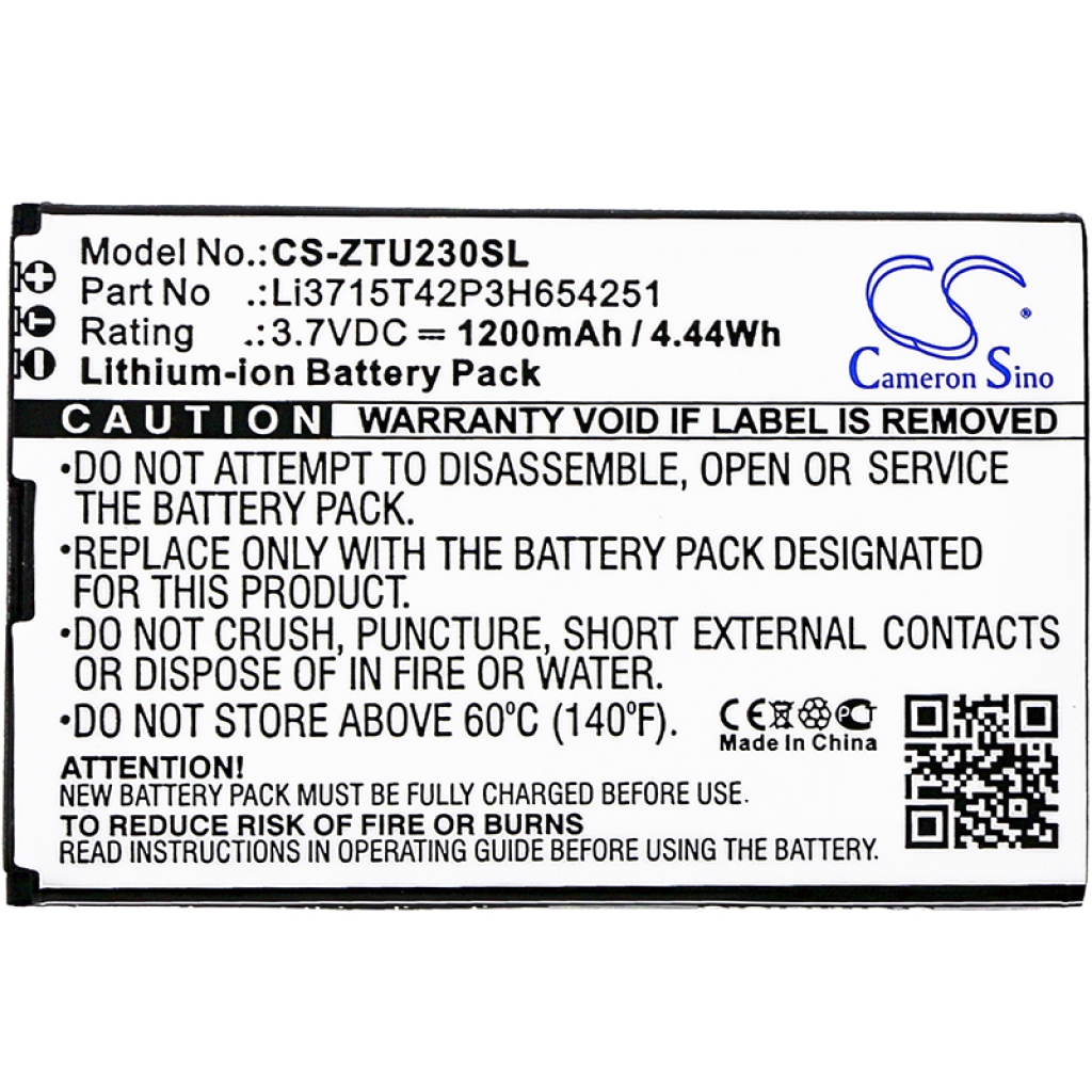 Batterier Ersätter Li3714T42P3H654251