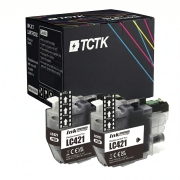TCTK Bläckpatroner LC-421 2-pack Svart kompatibel med Brother DCP-J 1050 DW, för DCP-J 1140 DW, för DCP-J 1800 DW, för MFC-J 1010 DW, ersätter LC421BK