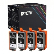 TCTK Bläckpatroner C-35BK 4-pack Svart kompatibel med Canon PIXMA iP100 iP100B iP110, för PIXMA TR150 with battery