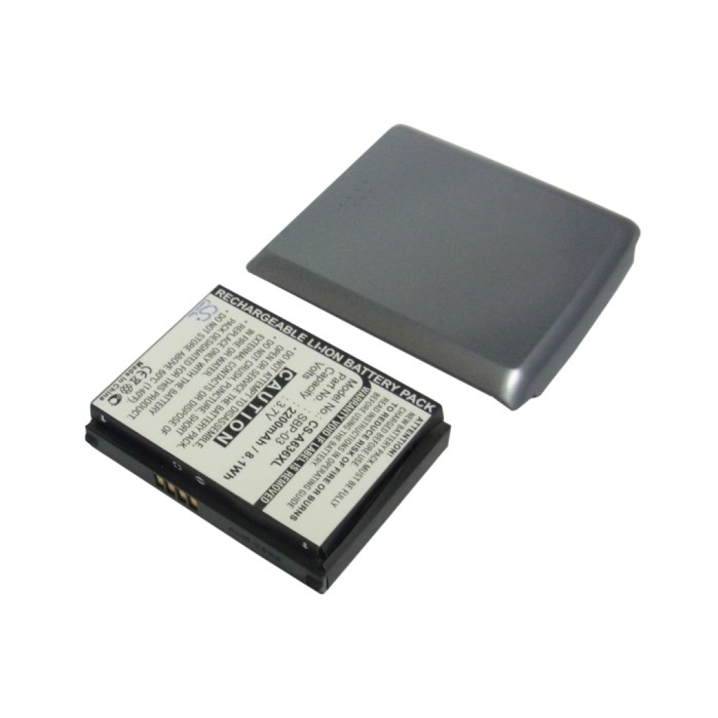 Grått lock och svart CS-A636XL pack, etikett 3,7V 2200mAh 8,1Wh