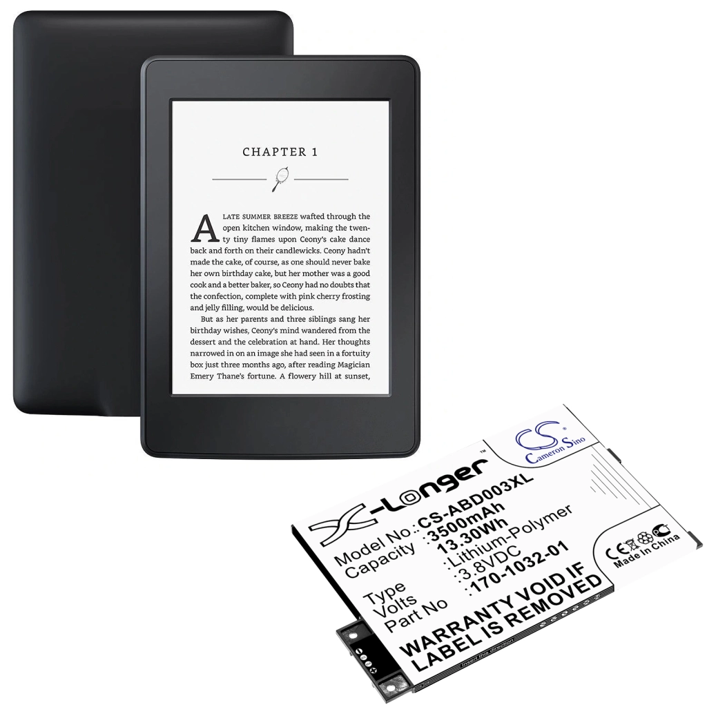 Batterier för elektroniska bokläsare Amazon Kindle Graphite