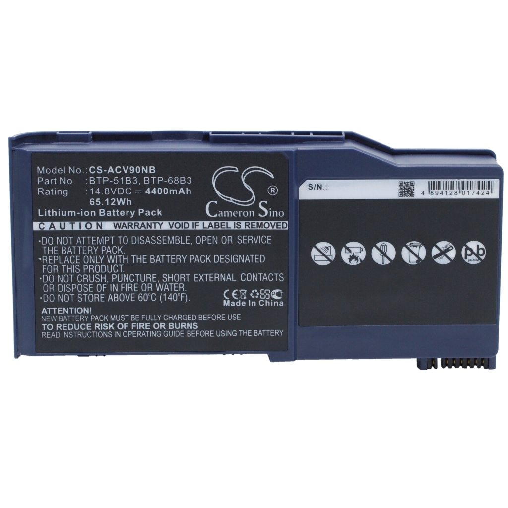 Batteri kompatibel med Acer Gateway Cybercom Medion CS-ACV90NB