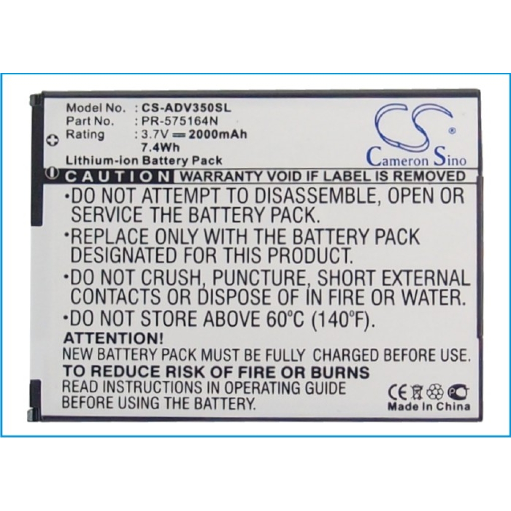 Batteri kompatibel med Advent CS-ADV350SL