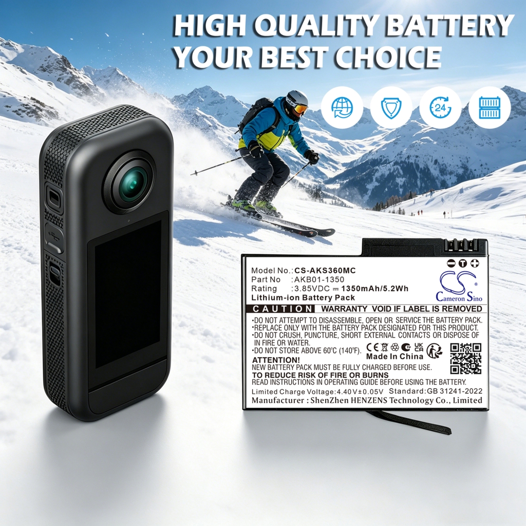 Batteri kompatibel med Akaso CS-AKS360MC