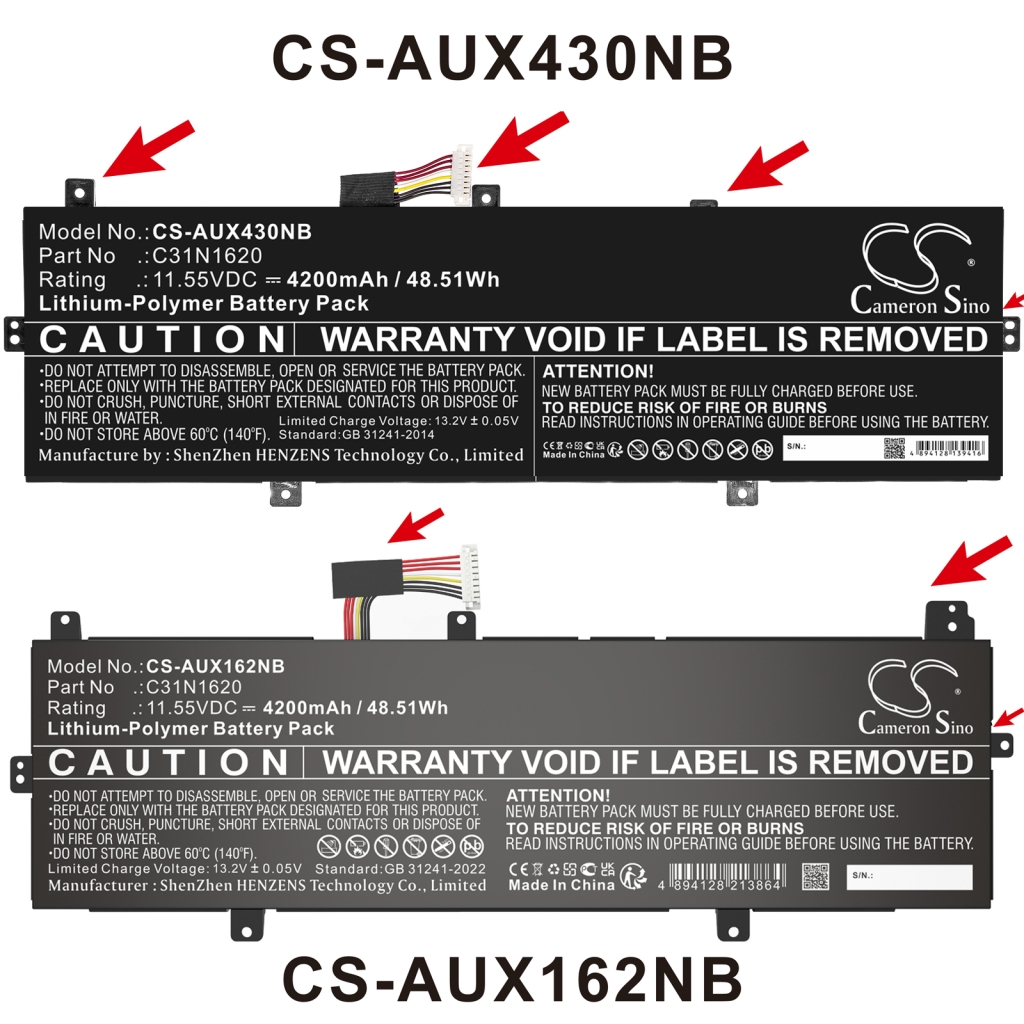 Batterier till bärbara datorer Asus PRO P5240UA