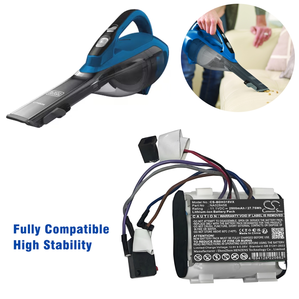 Batterier till dammsugare Black+decker CS-BDH315VX
