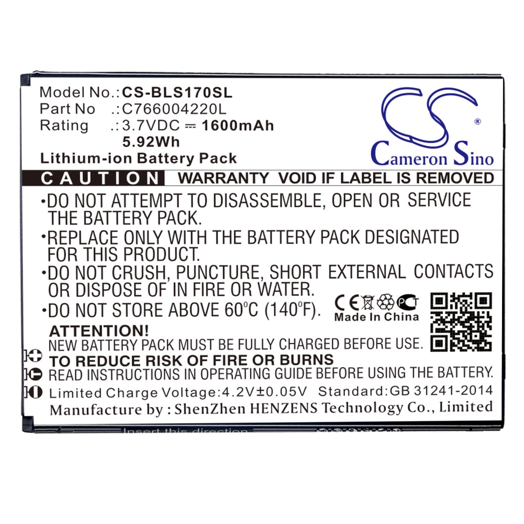 Batterier till mobiltelefoner BLU CS-BLS170SL