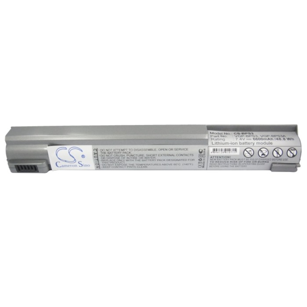 Cameron Sino CS-BPS3 grått Sony VAIO-batteri, främre etikett 48,8Wh
