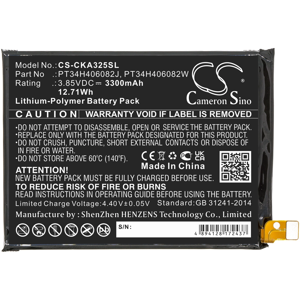 Batterier Ersätter PT34H406082W