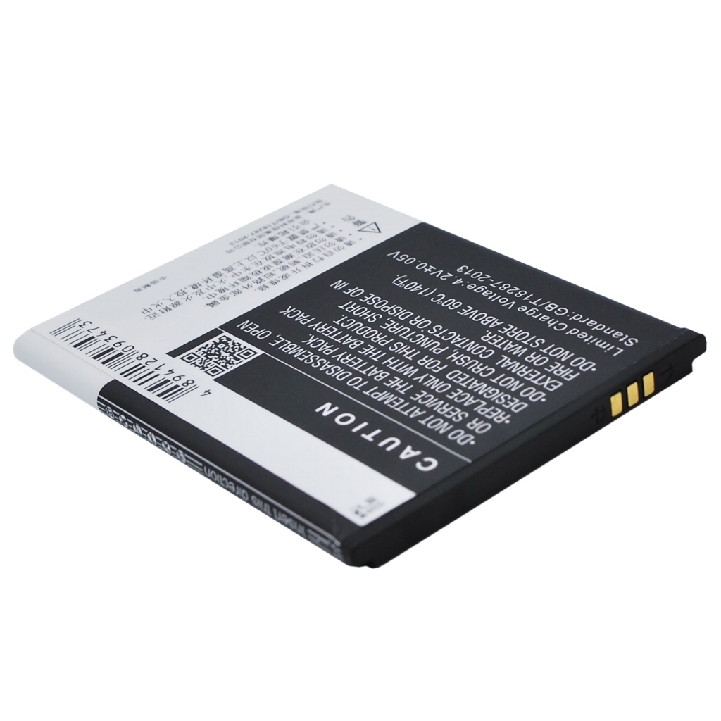 Sidokantsvy av tunt platt CS-CP8190SL pouchbatteri med smal profil och kontakter