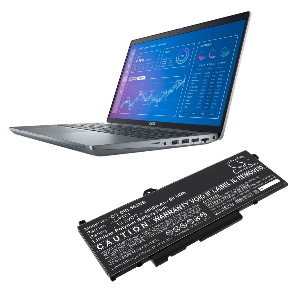 Batterier till bärbara datorer DELL CS-DEL543NB