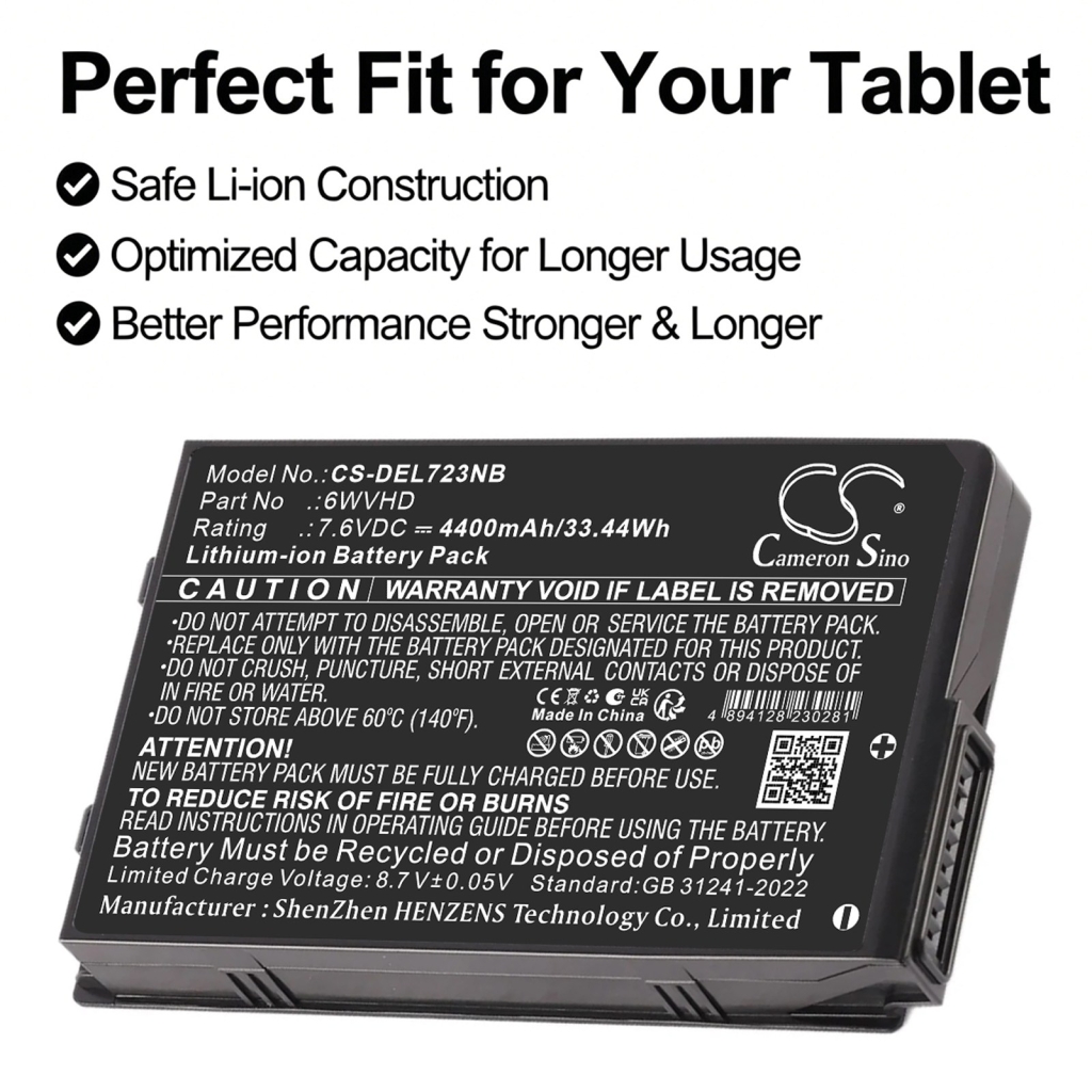 Batteri kompatibel med DELL CS-DEL723NB