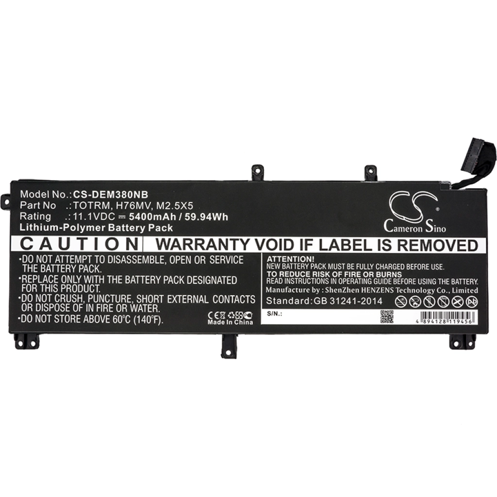 Batterier till bärbara datorer DELL CS-DEM380NB