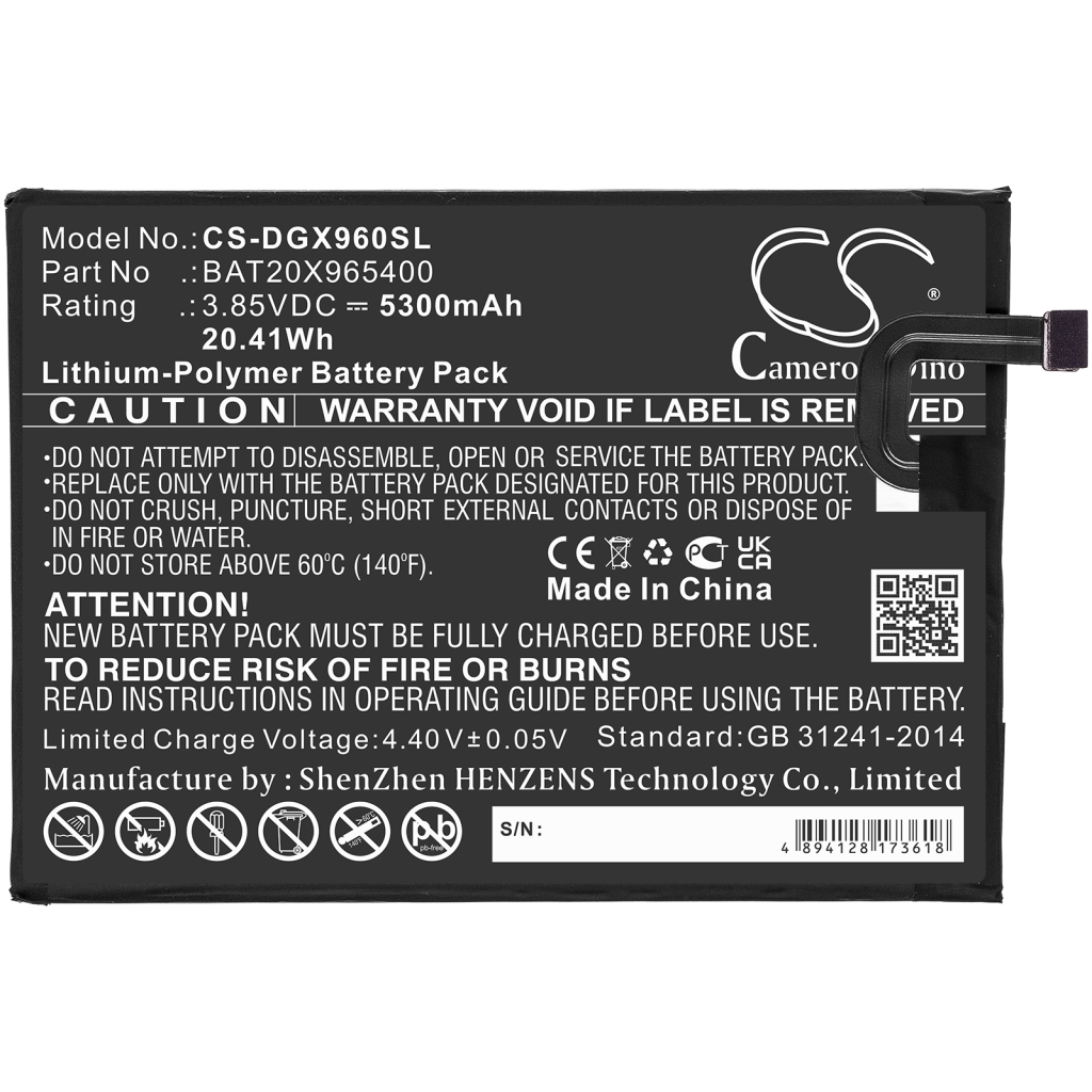 Batterier till mobiltelefoner Doogee CS-DGX960SL