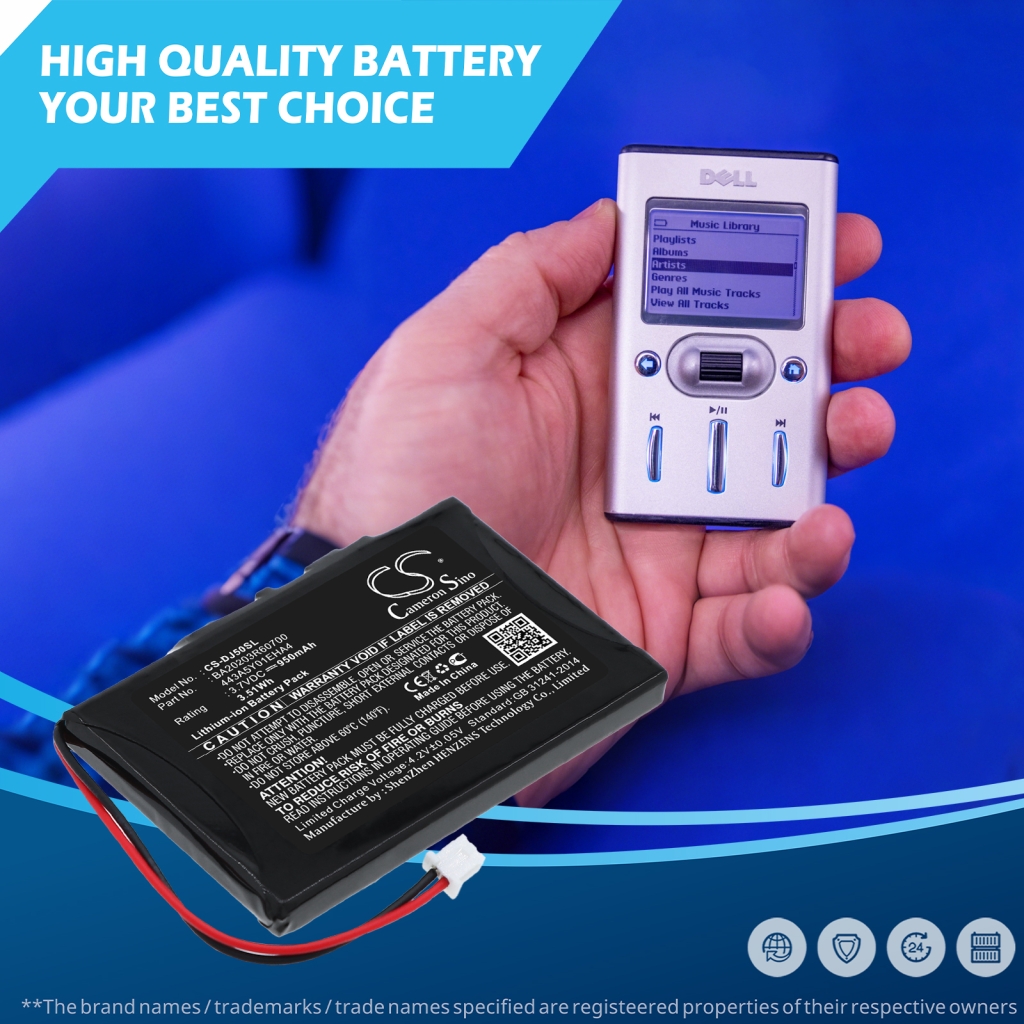 Batteri kompatibel med DELL CS-DJ50SL