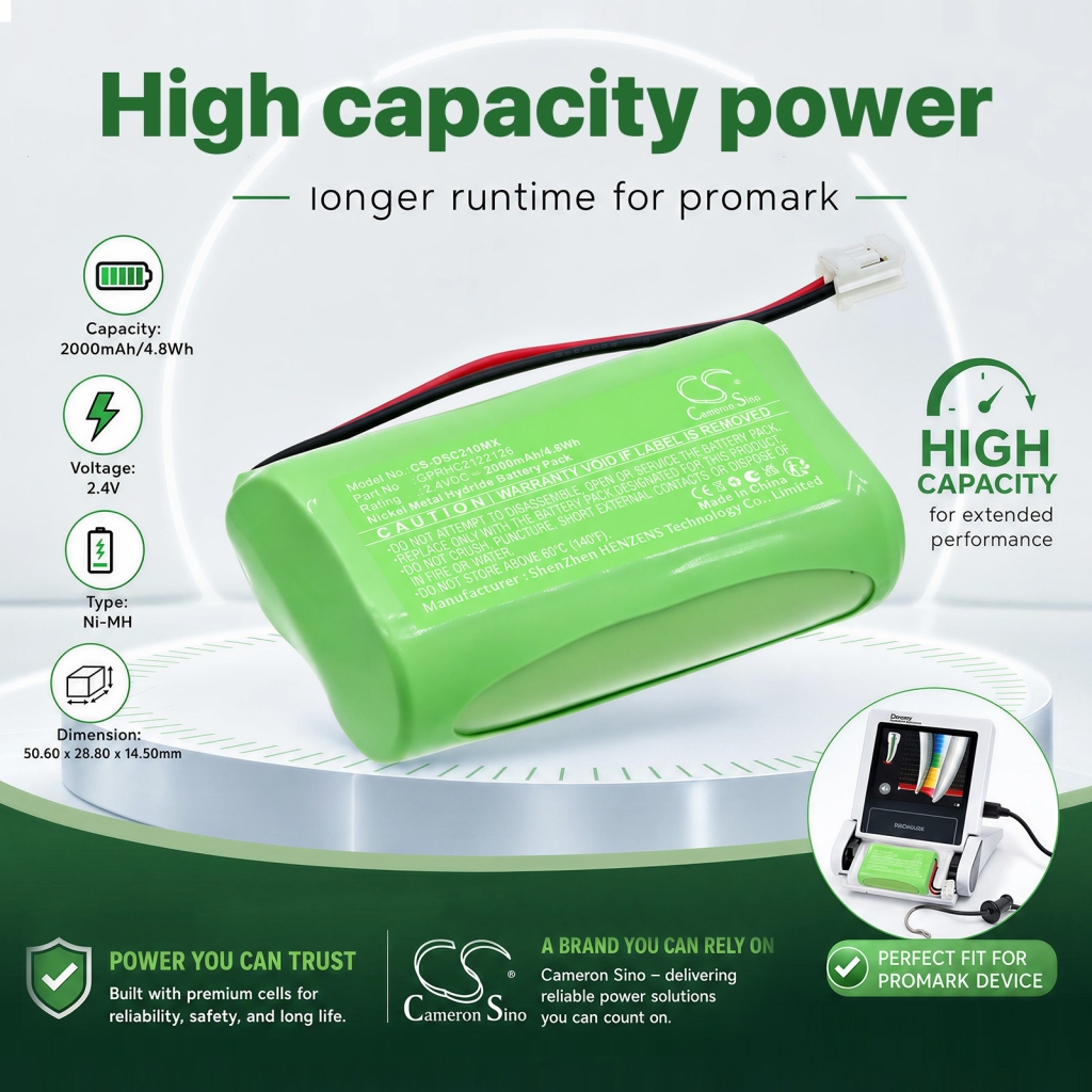 Batterier kompatibel med DentSply ProMark Endodontic Apex Locator CS-DSC210MX