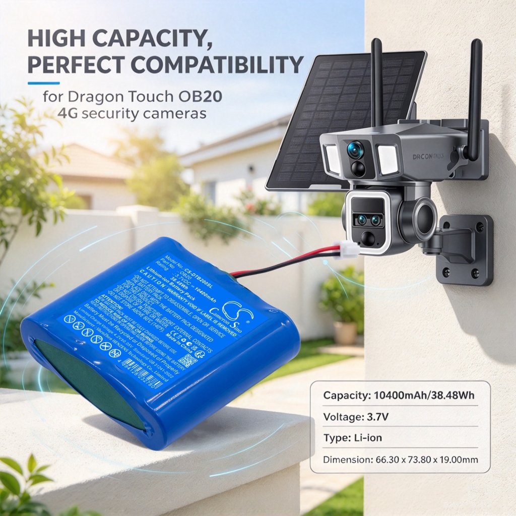 Batterier kompatibel med Dragon Touch 4G Security Camera CS-DTB200SL