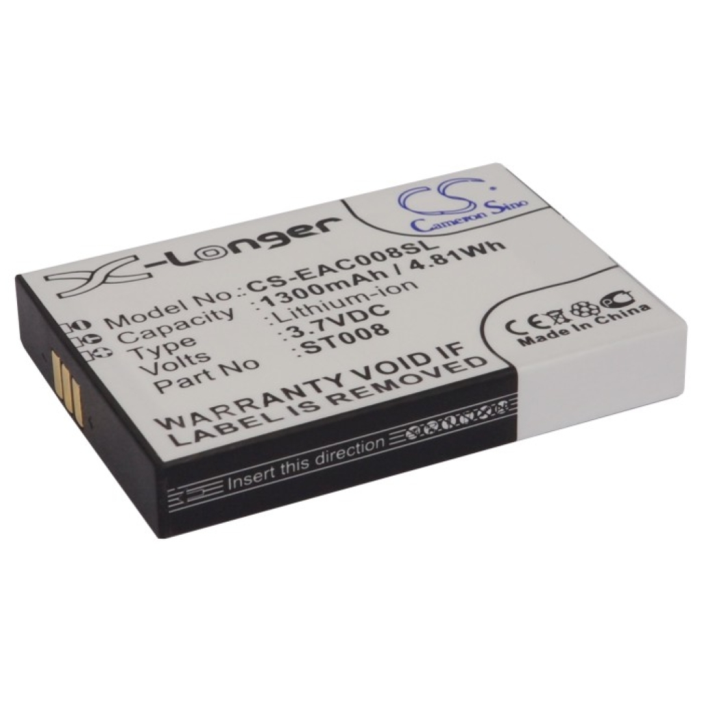Cameron Sino X-Longer CS-EAC008SL frontetikettvy: X-Longer, 1300mAh/4,81Wh, 3,7VDC, Part ST008