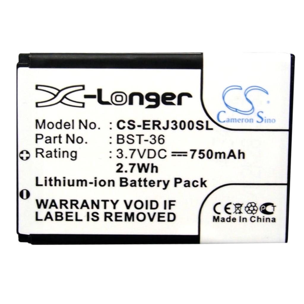 Batteri kompatibel med Sony Ericsson CS-ERJ300SL