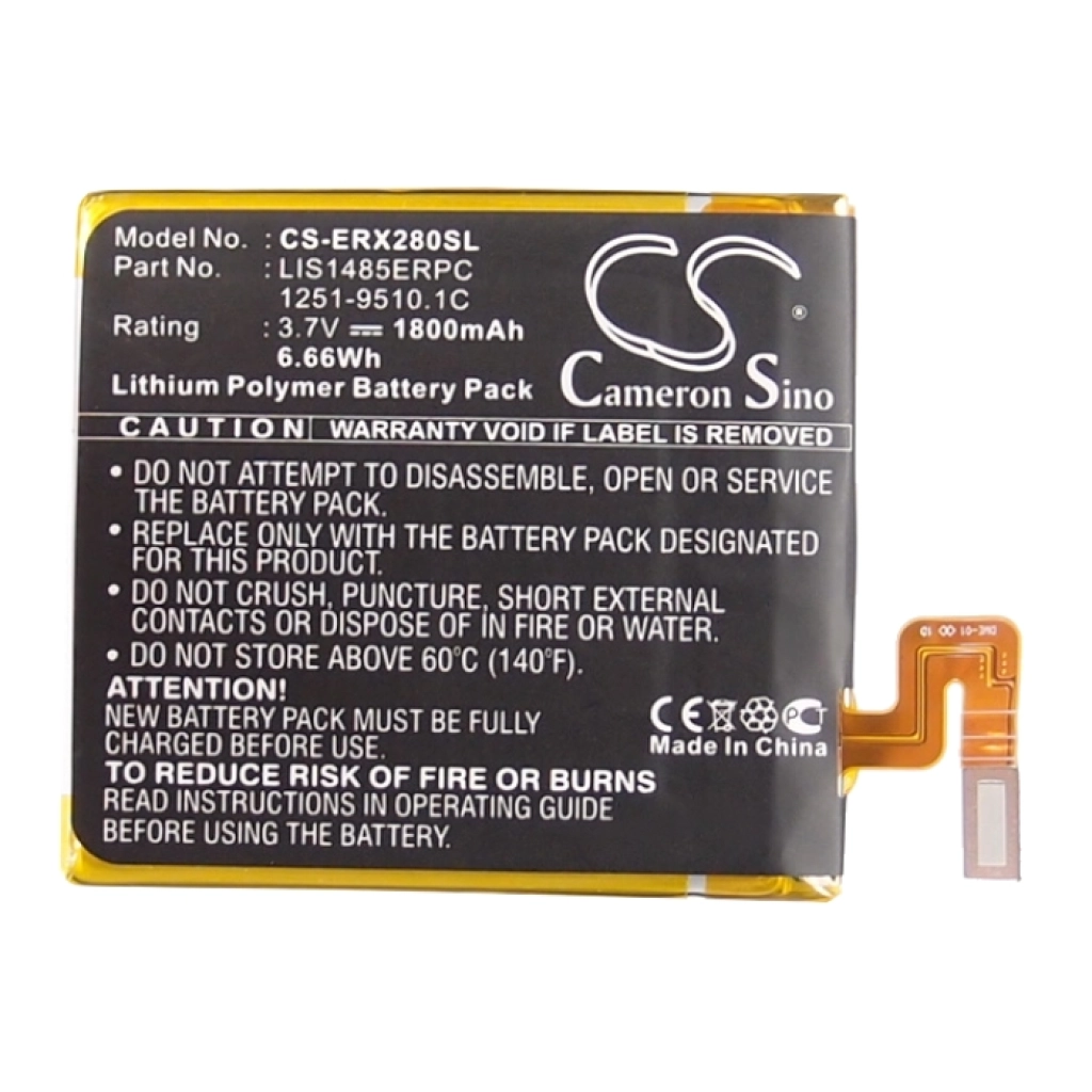 Batterier till mobiltelefoner Sony Ericsson CS-ERX280SL