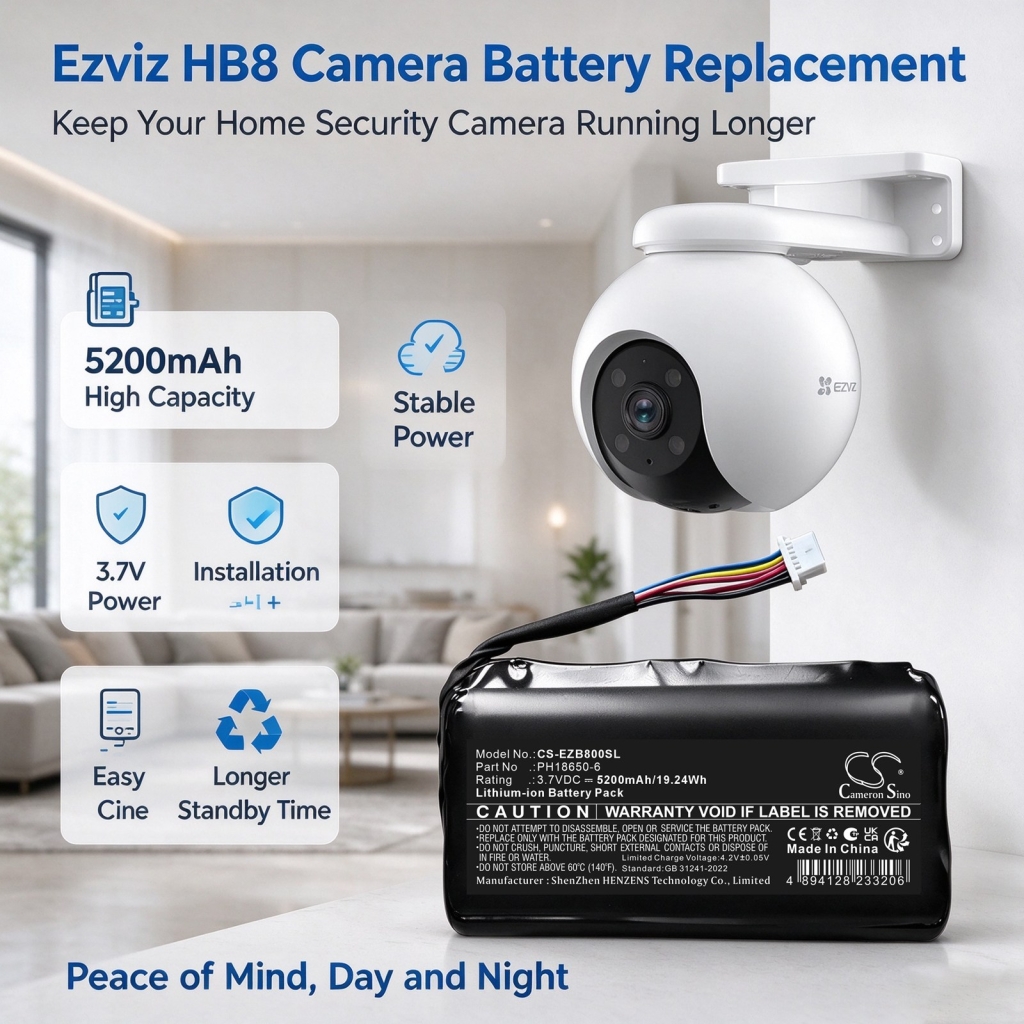 Batterier kompatibel med Ezviz EP3X EP3X CS-EZB800SL