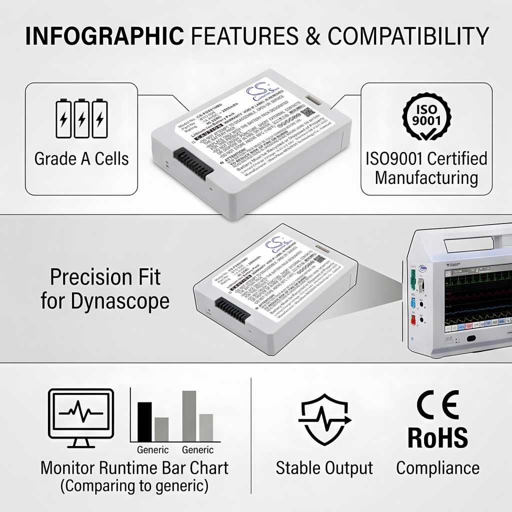 Batteri kompatibel med Fukuda denshi CS-FDX810MD